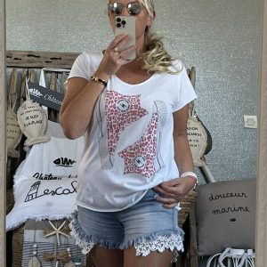 T-shirt basket léopard