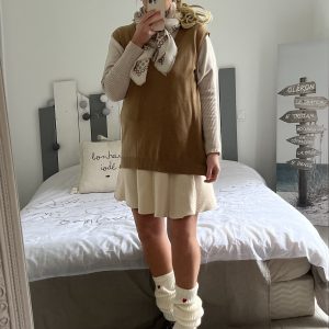 Pull débardeur CDS caramel