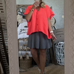 Gilet 36/46 corail fluo