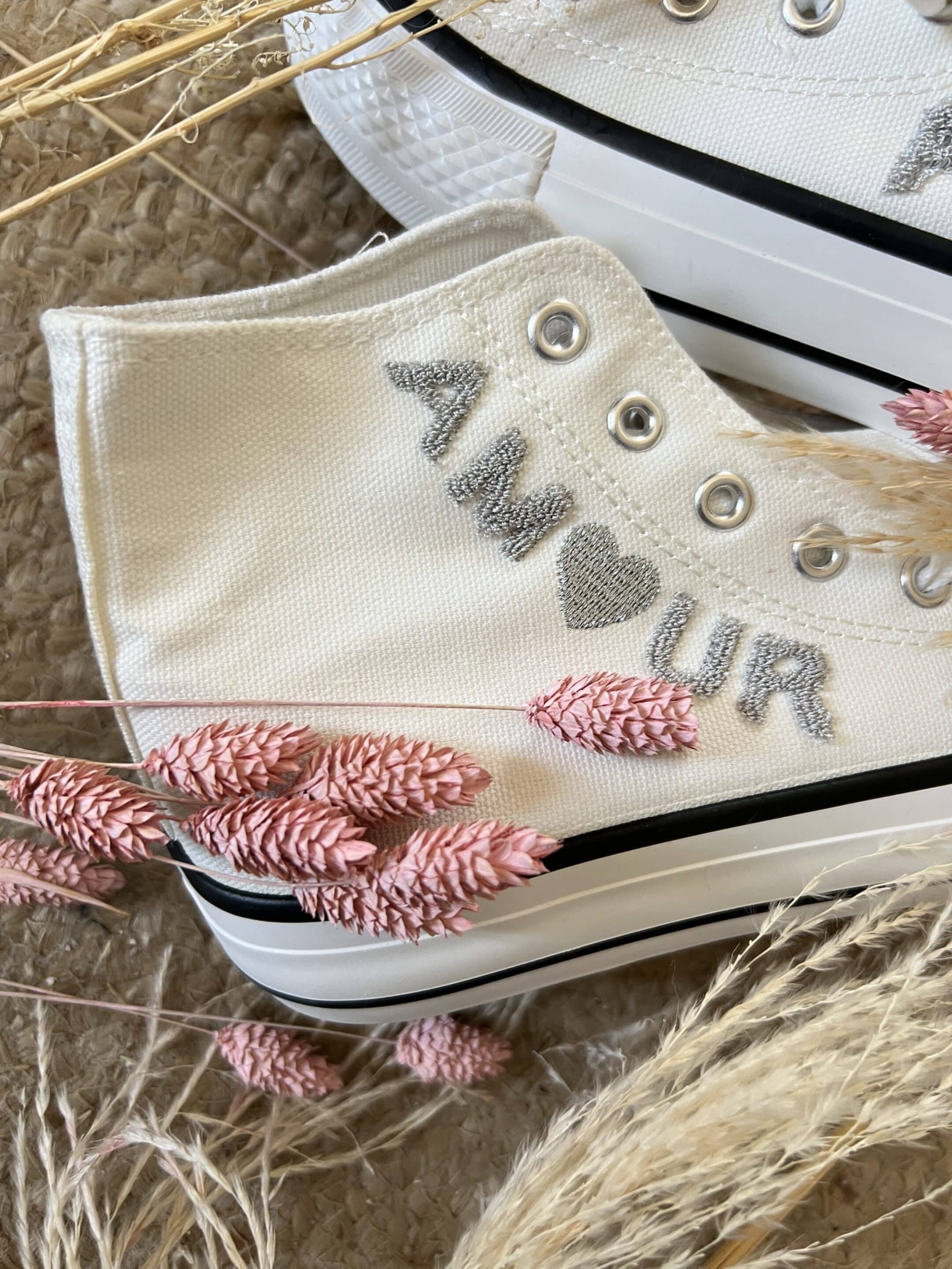 Basket Amour blanc gris – Image 3