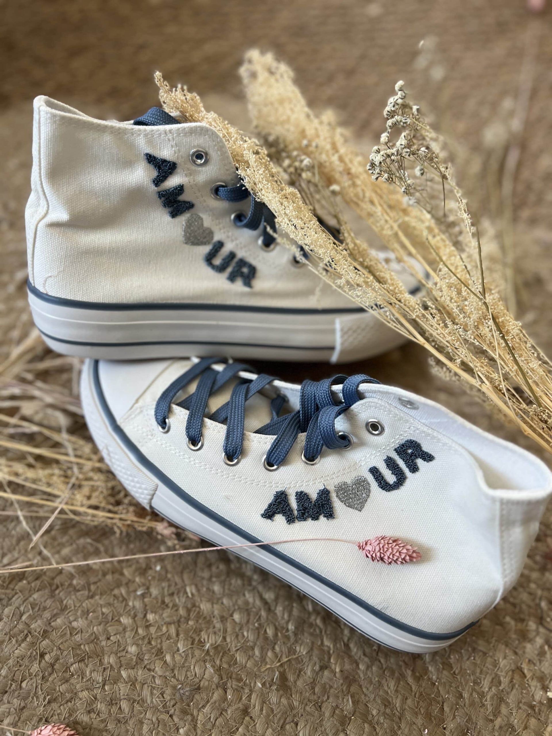 Basket Amour blanc bleu – Image 3