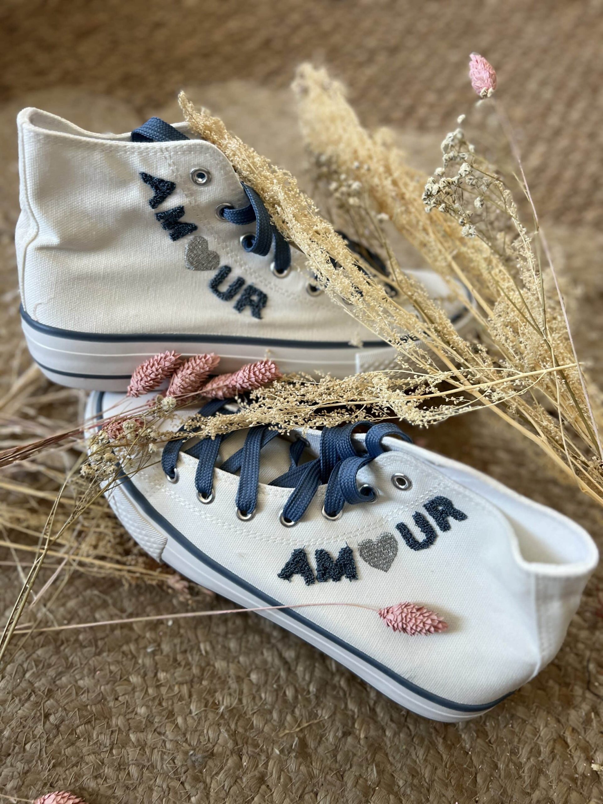 Basket Amour blanc bleu – Image 4