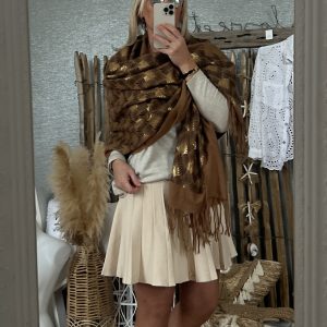 Echarpe  châle CDS caramel