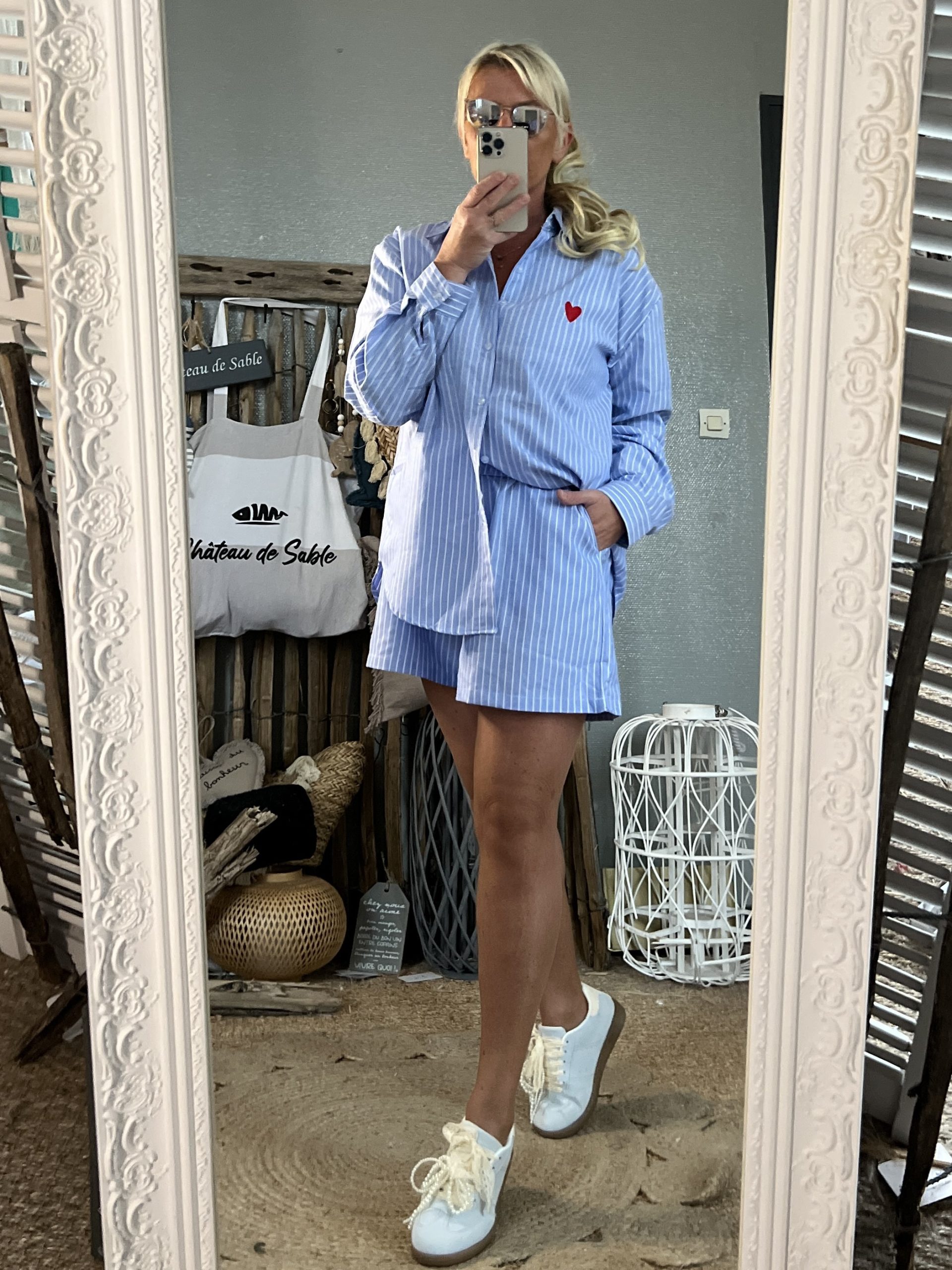 Ensemble rayé cœur