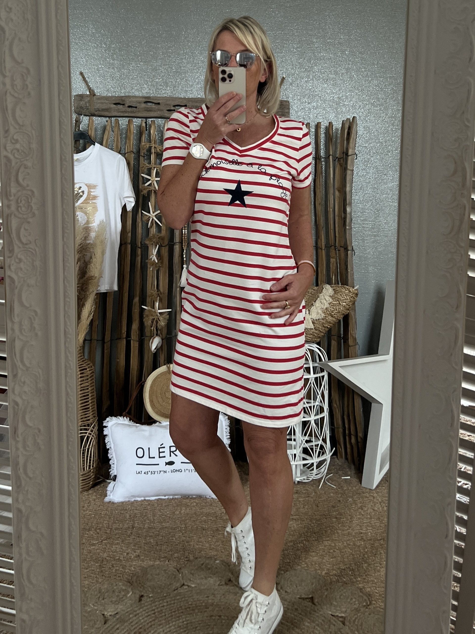 Robe rayée CDS rouge