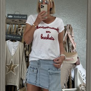 T-shirt CDS blanc rouge