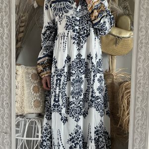 Robe oversize cds marine moutarde