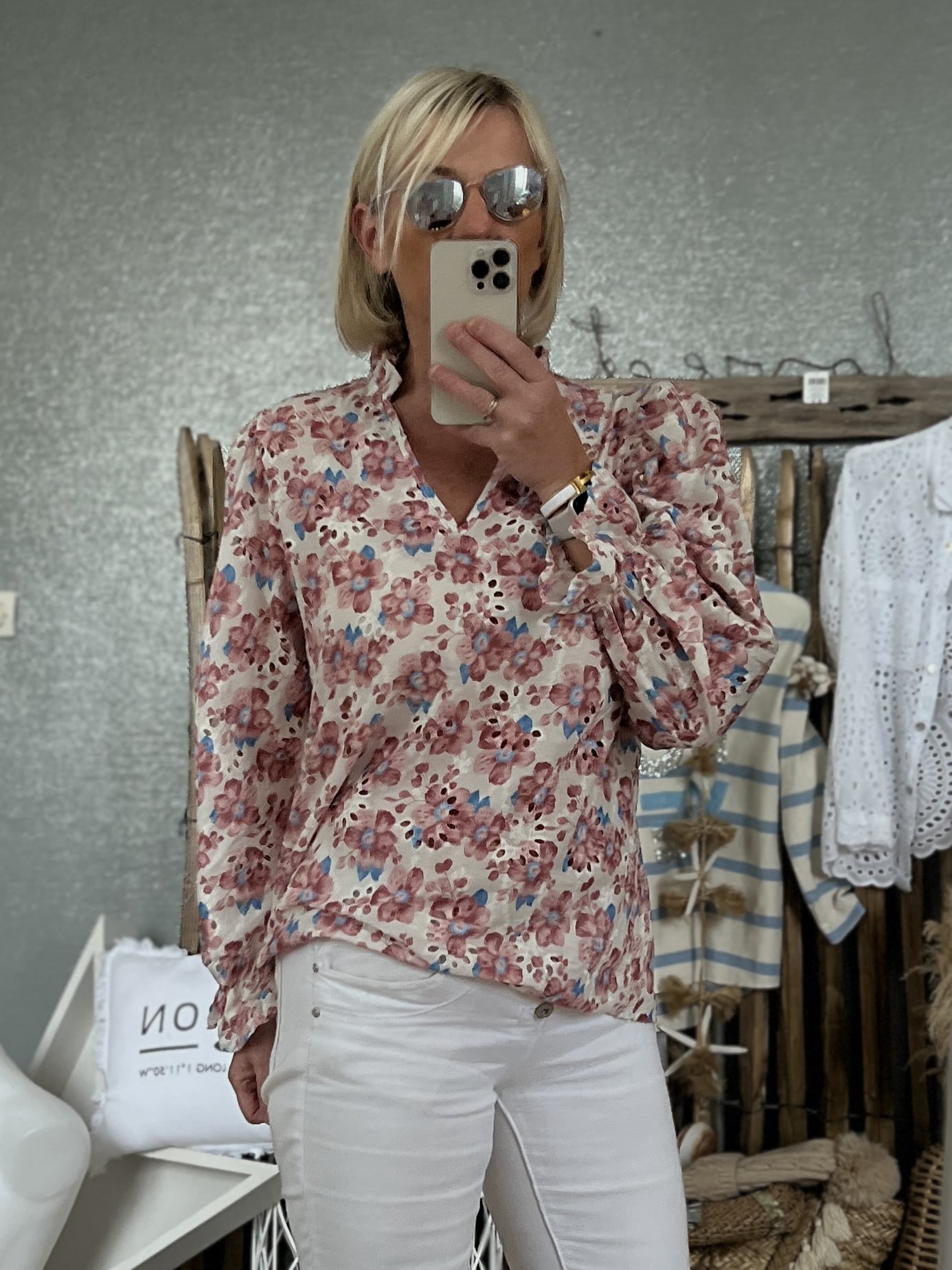 Chemise broderie fleurie