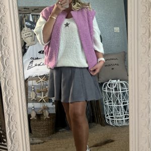 Veste sans manches rose