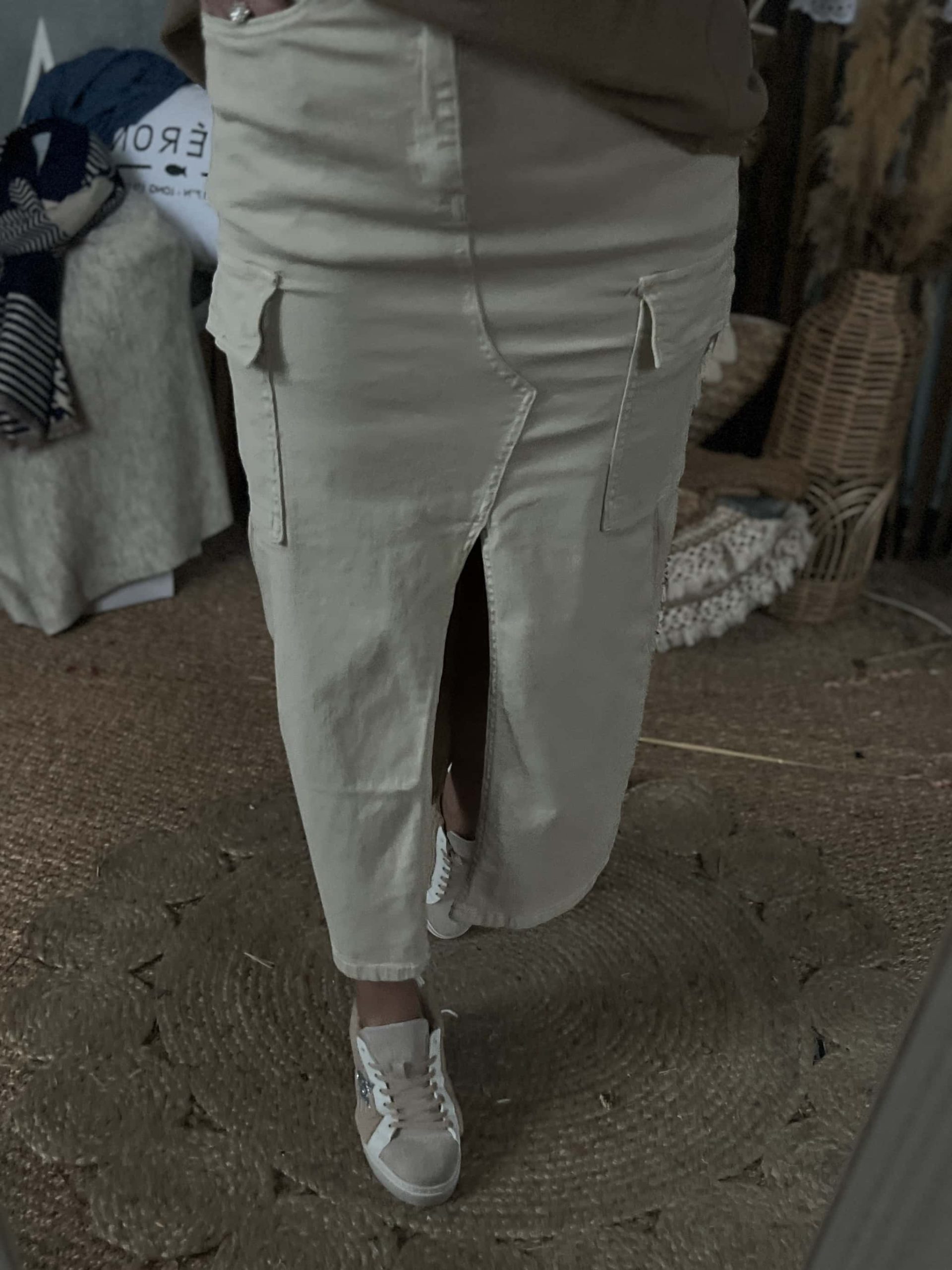 Jupe cargo beige – Image 4