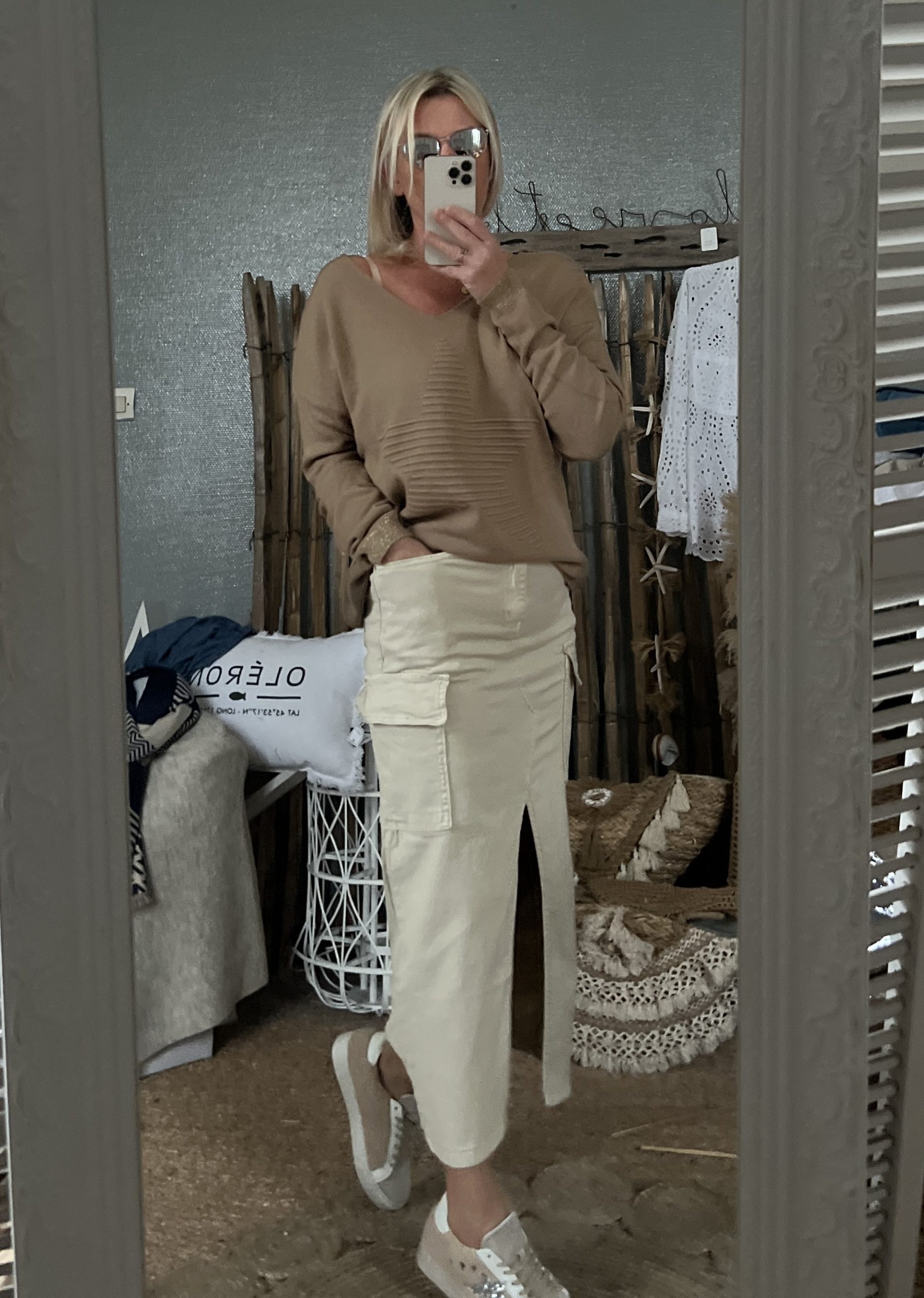 Jupe cargo beige – Image 5