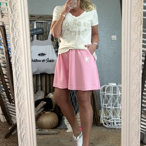 Jupe short star rose baby