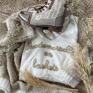 Pull Melle blanc  doré