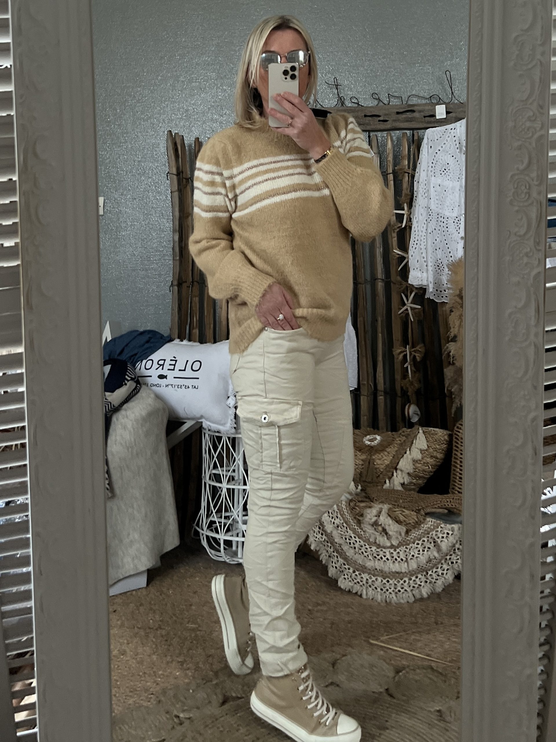 Pantalon cargo beige – Image 2