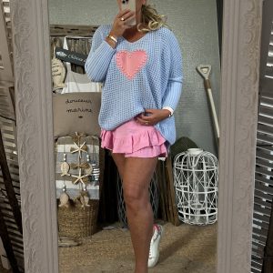 Pull Cœur bleu