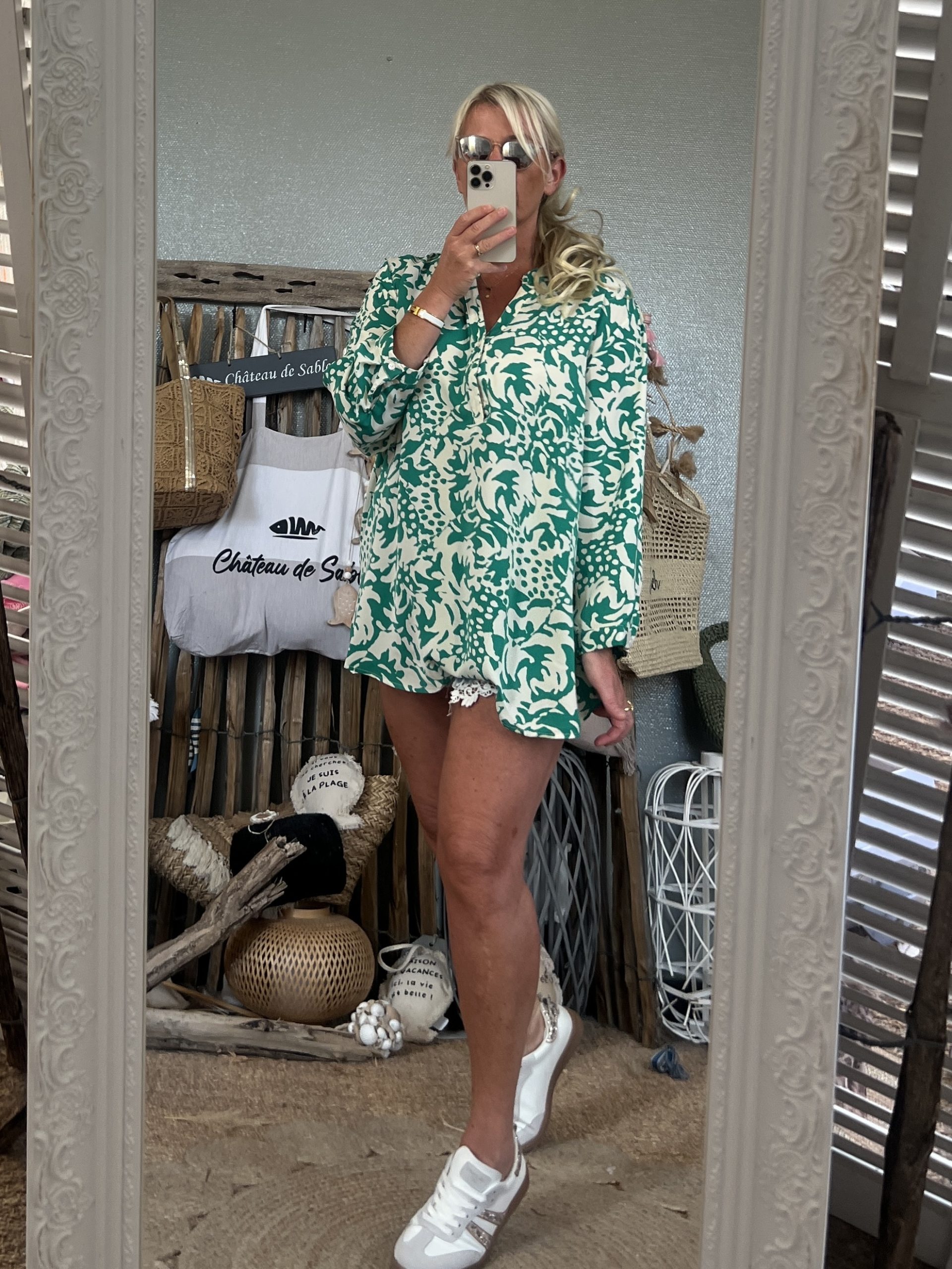 Tunique verte beige T46/48