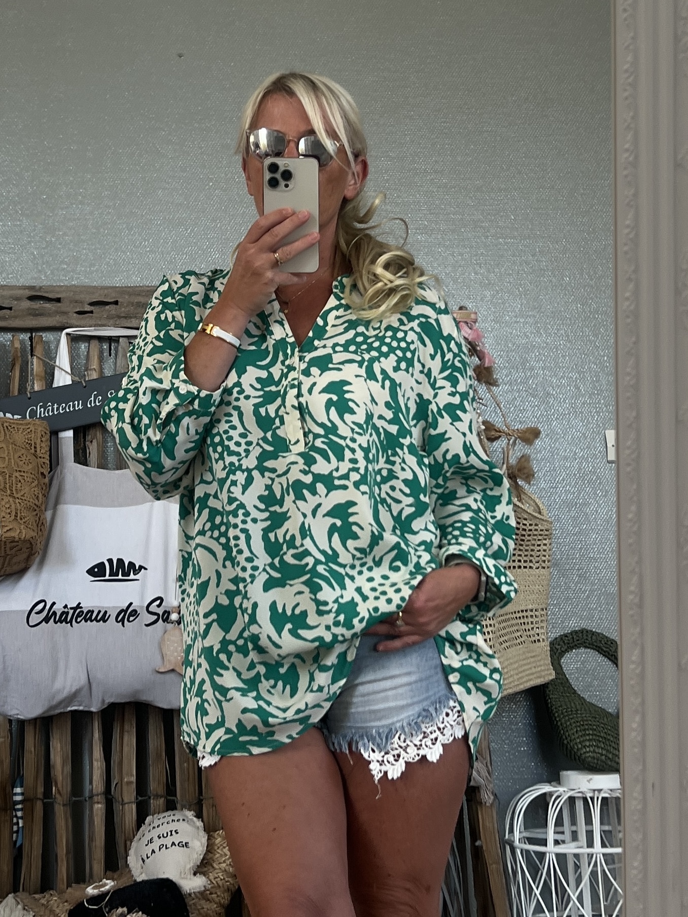 Tunique verte beige T46/48 – Image 4