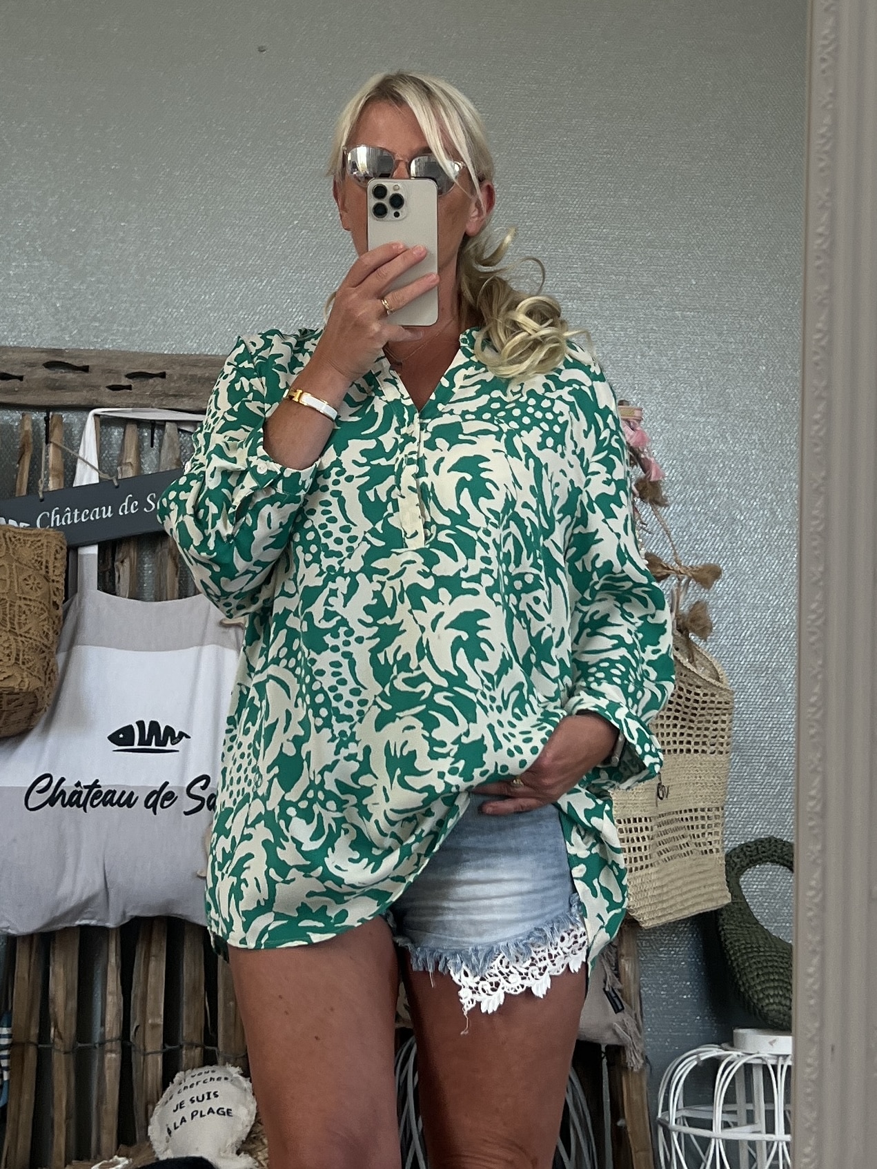 Tunique verte beige T46/48 – Image 5