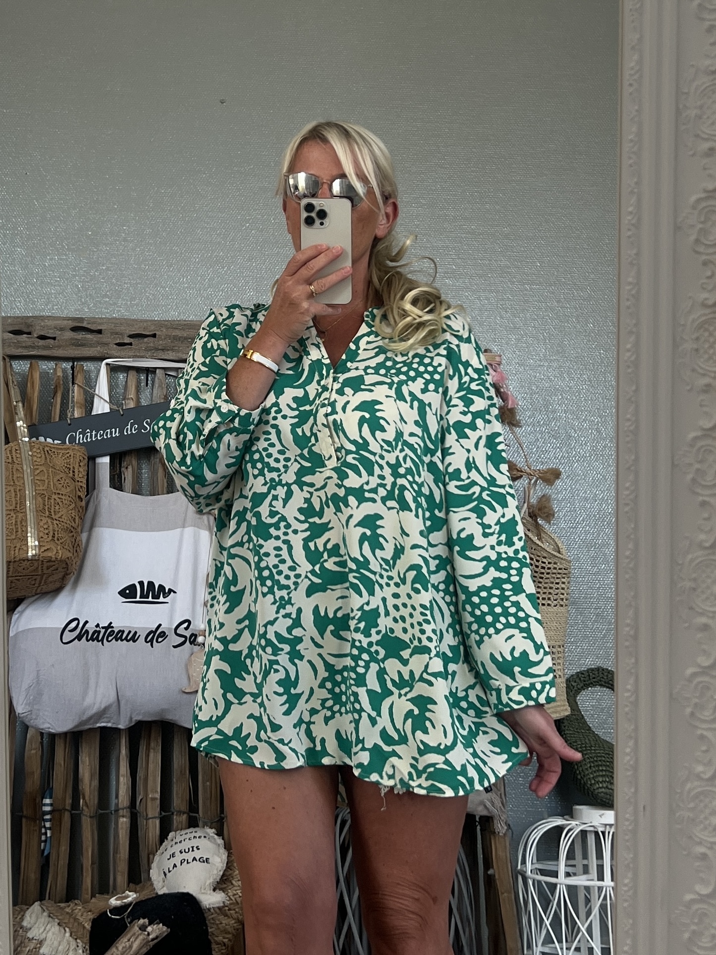 Tunique verte beige T46/48 – Image 3