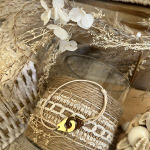 Bracelet menottes beige