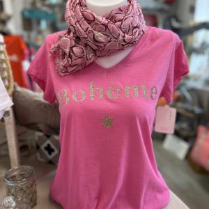 T-shirt boheme Fushia