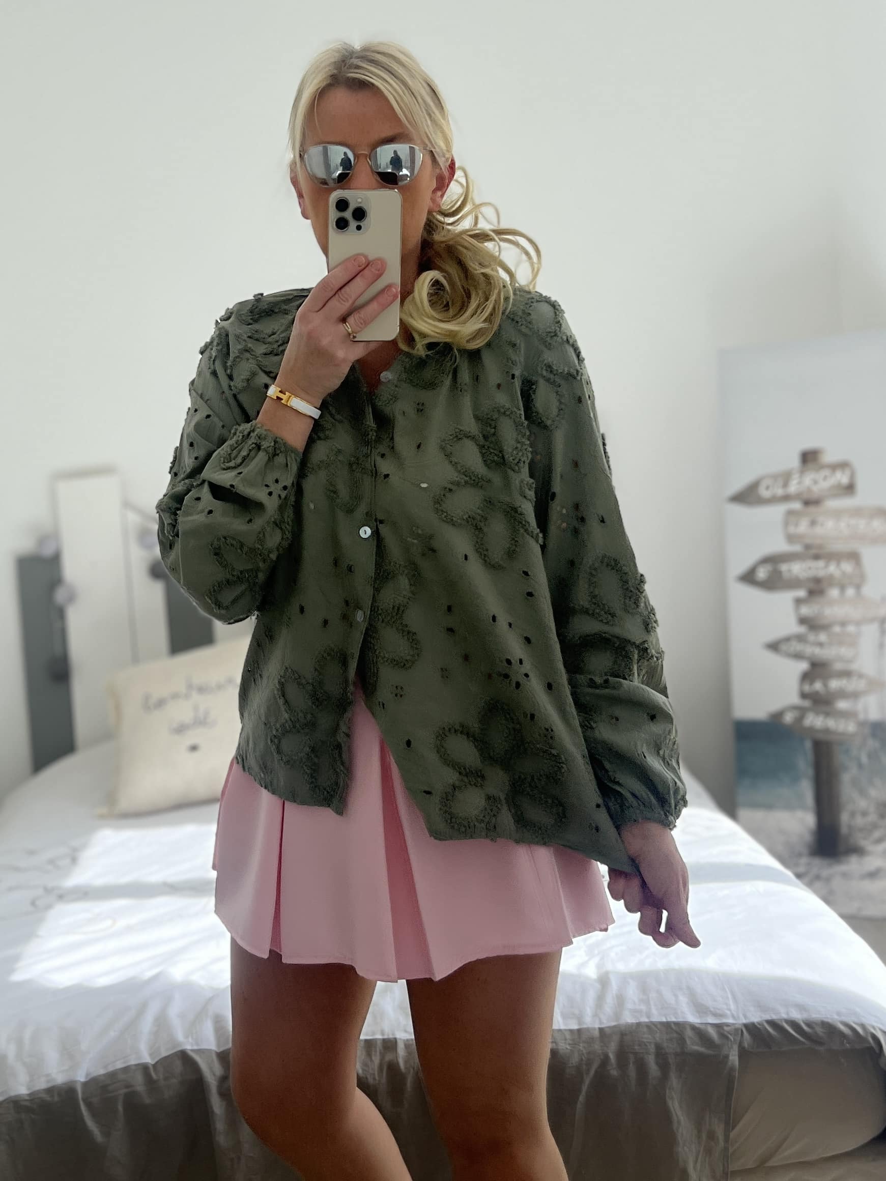 Chemise broderie kaki – Image 2