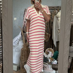 Robe marinière rose cds