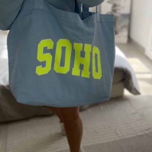Sac Soho bleu fluo