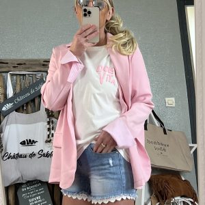 Blazer rose dos chemise