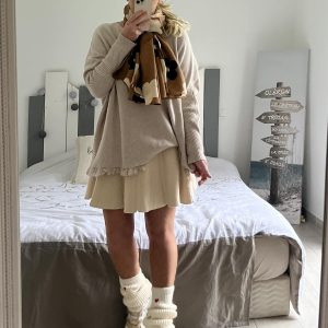 Écharpe Flowers taupe