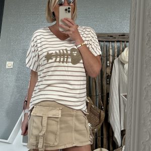 T-shirt cds marinière 40/44 beige