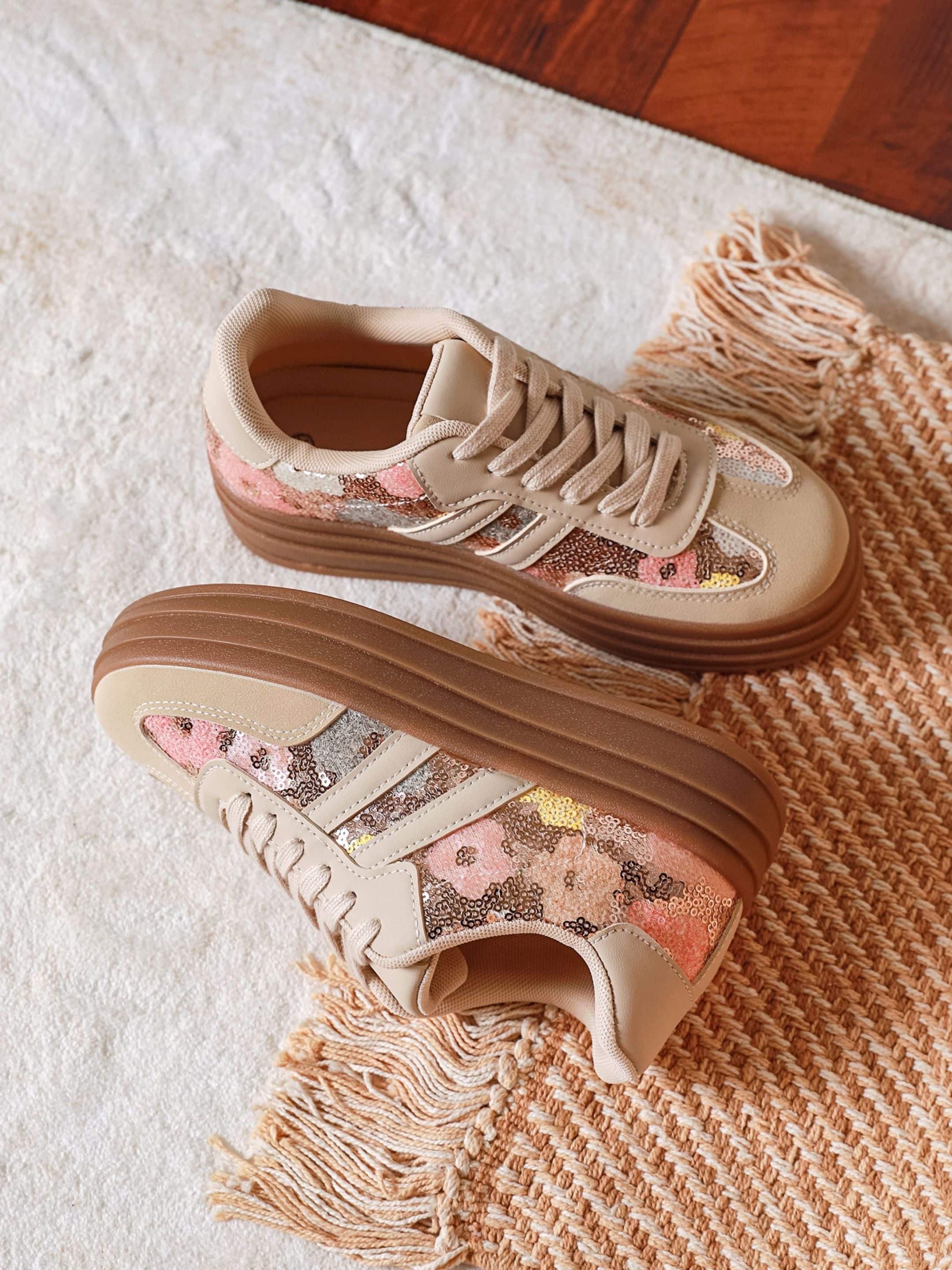 Basket CDS beige Flowers