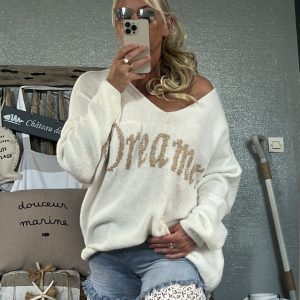 Pull dreamer blanc oversize