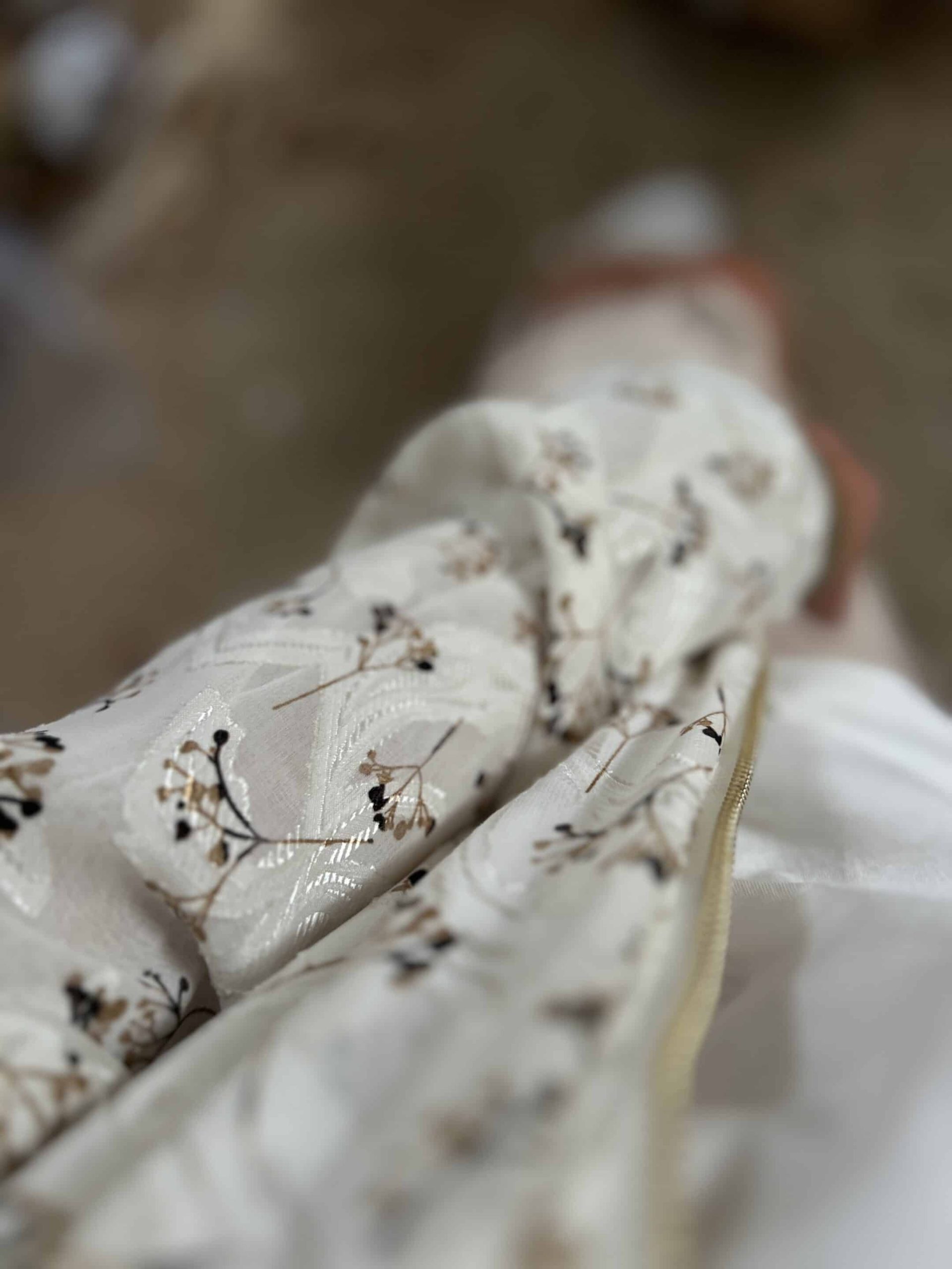 Bomber beige blanc doré – Image 7