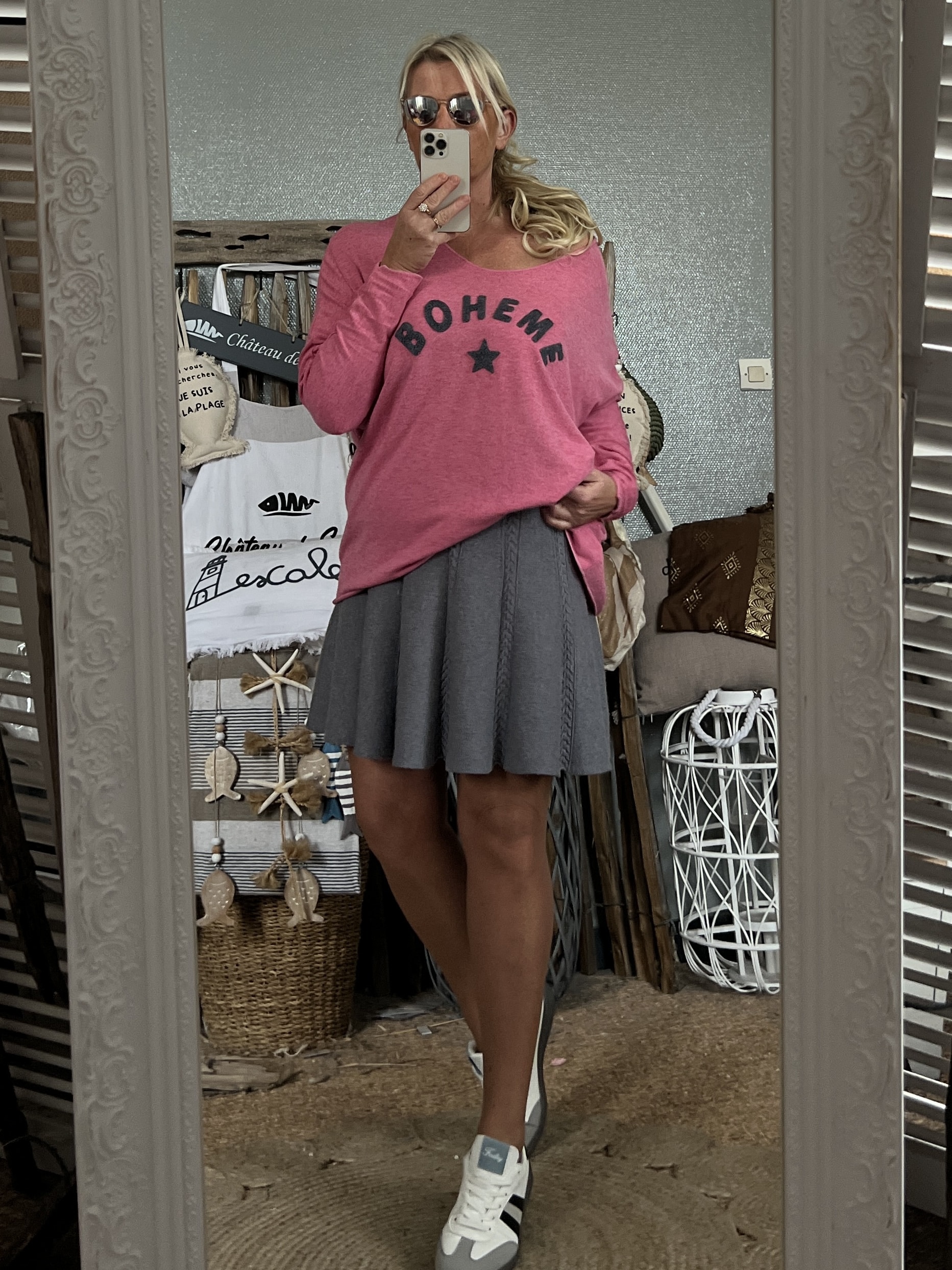 Pull Bohème rose pep’s