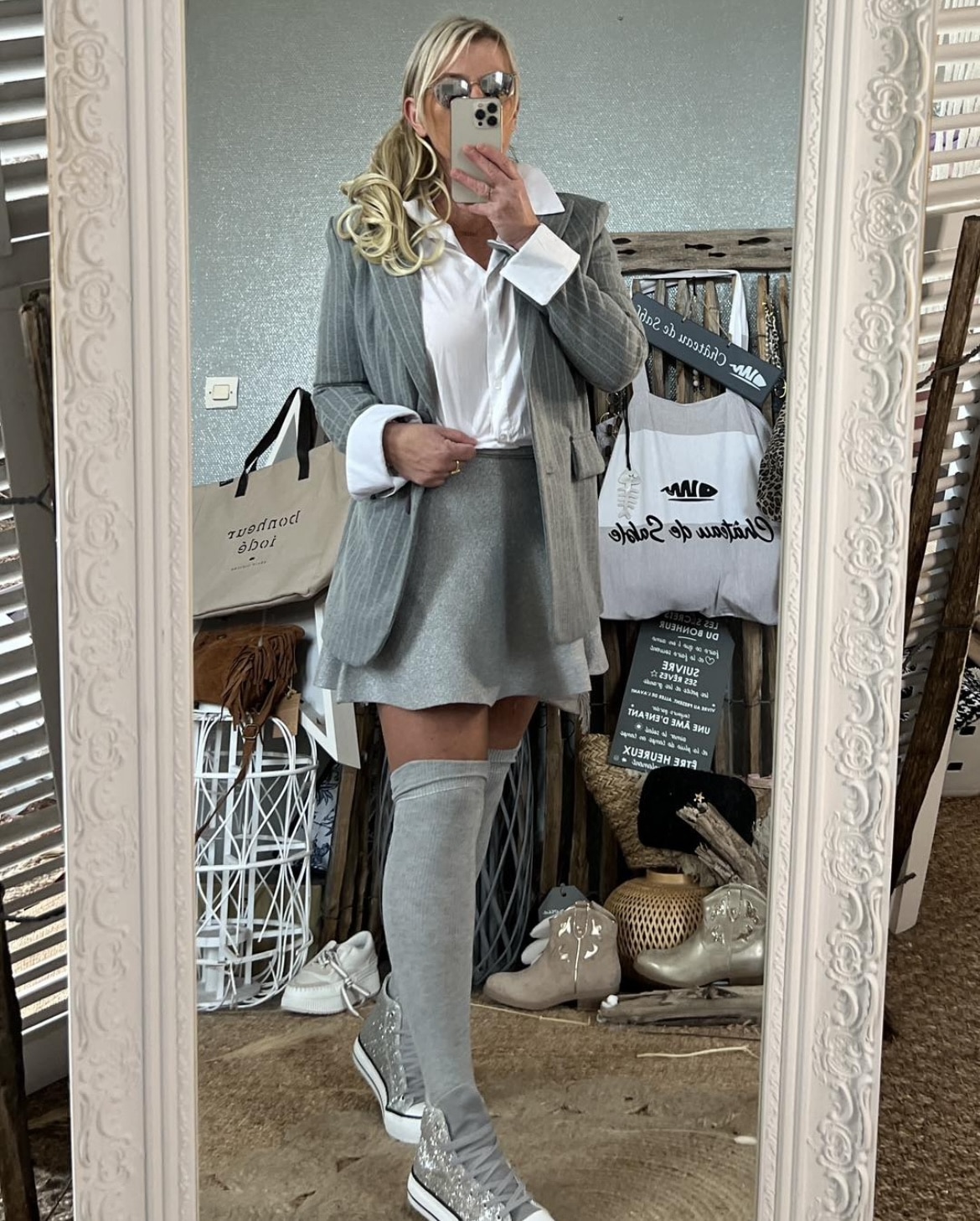 Blazer lainage rayƩ gris