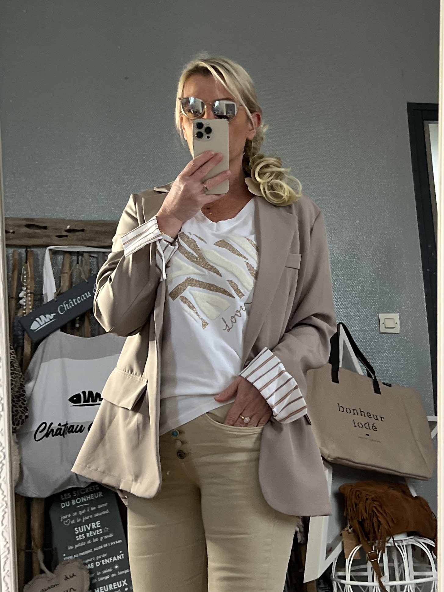 Blazer taupe dos chemise – Image 6