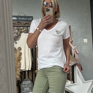 T-shirt amour argenté