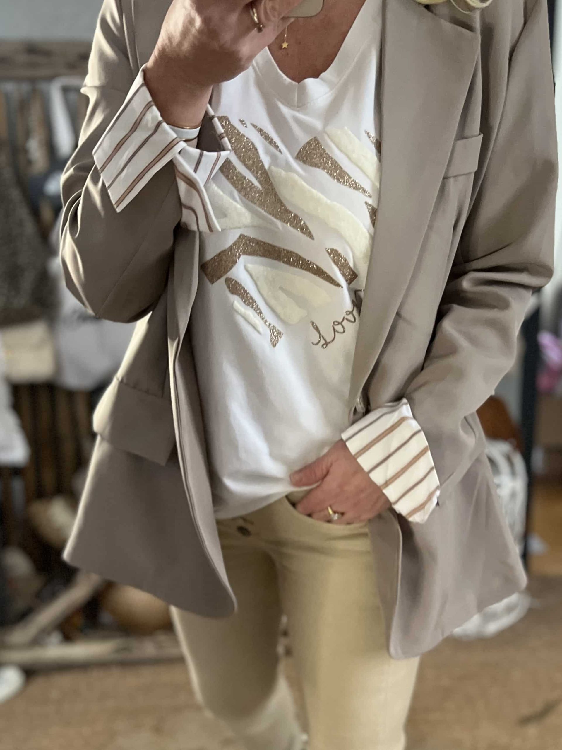 Blazer taupe dos chemise – Image 4