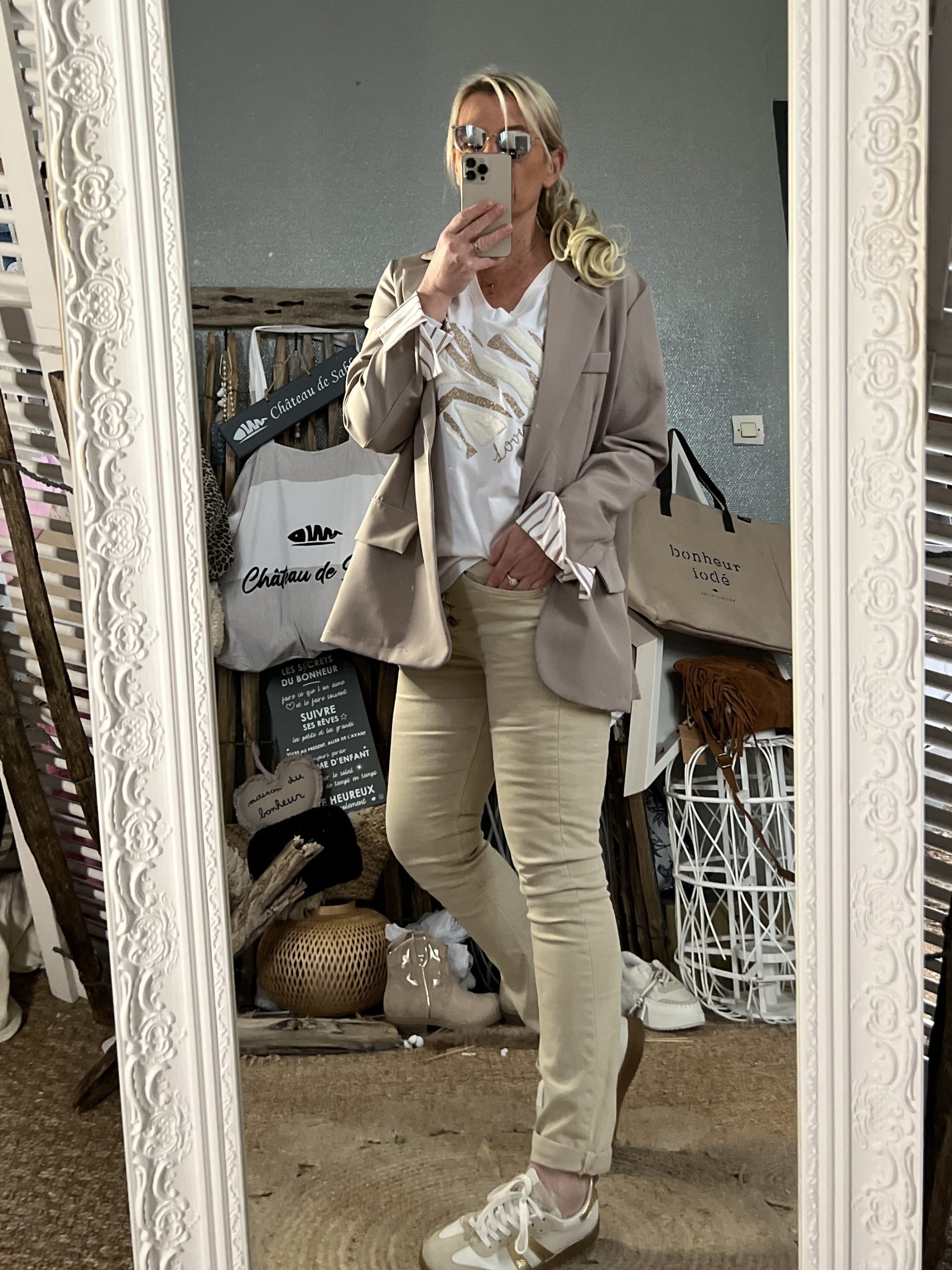 Blazer taupe dos chemise