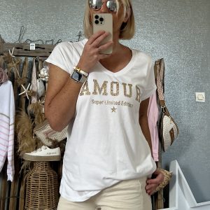 T-shirt CDS amour blanc