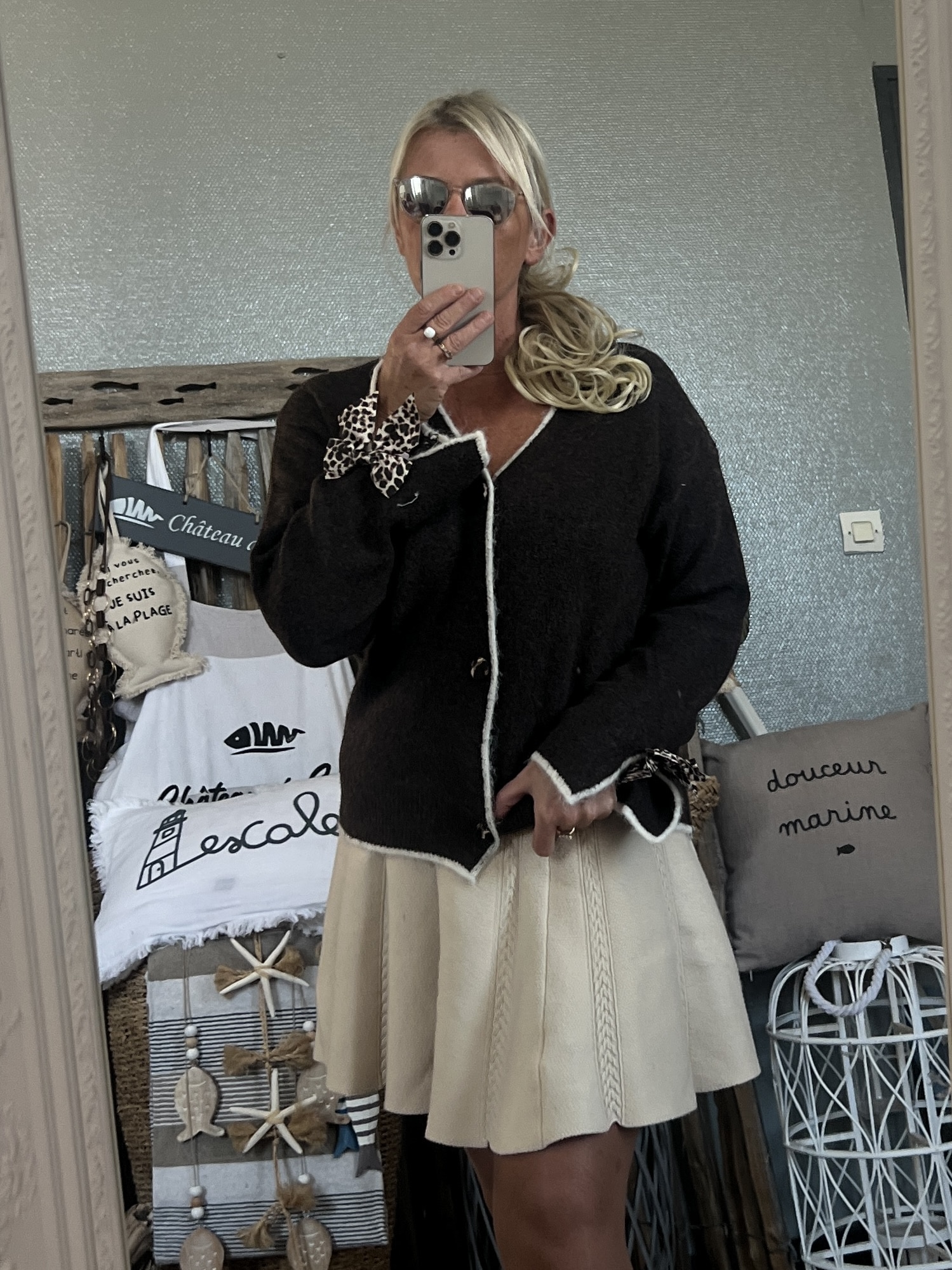 Gilet noeud léopard chocolat