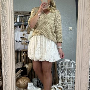 Jupe boule broderie dorée