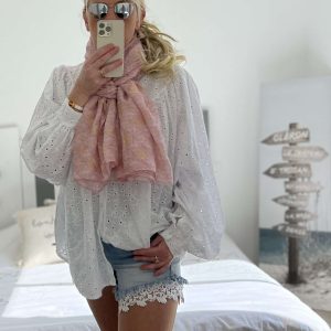 Écharpe Tom lurex rose