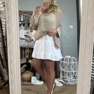 Pull maille oversize beige