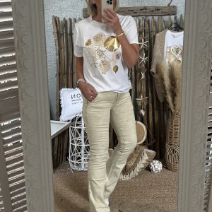 Jean bootcut beige délavé