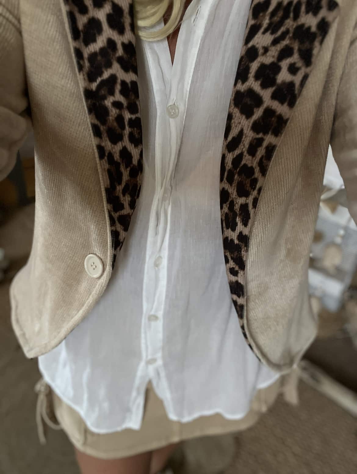 Veste velours beige léopard – Image 4