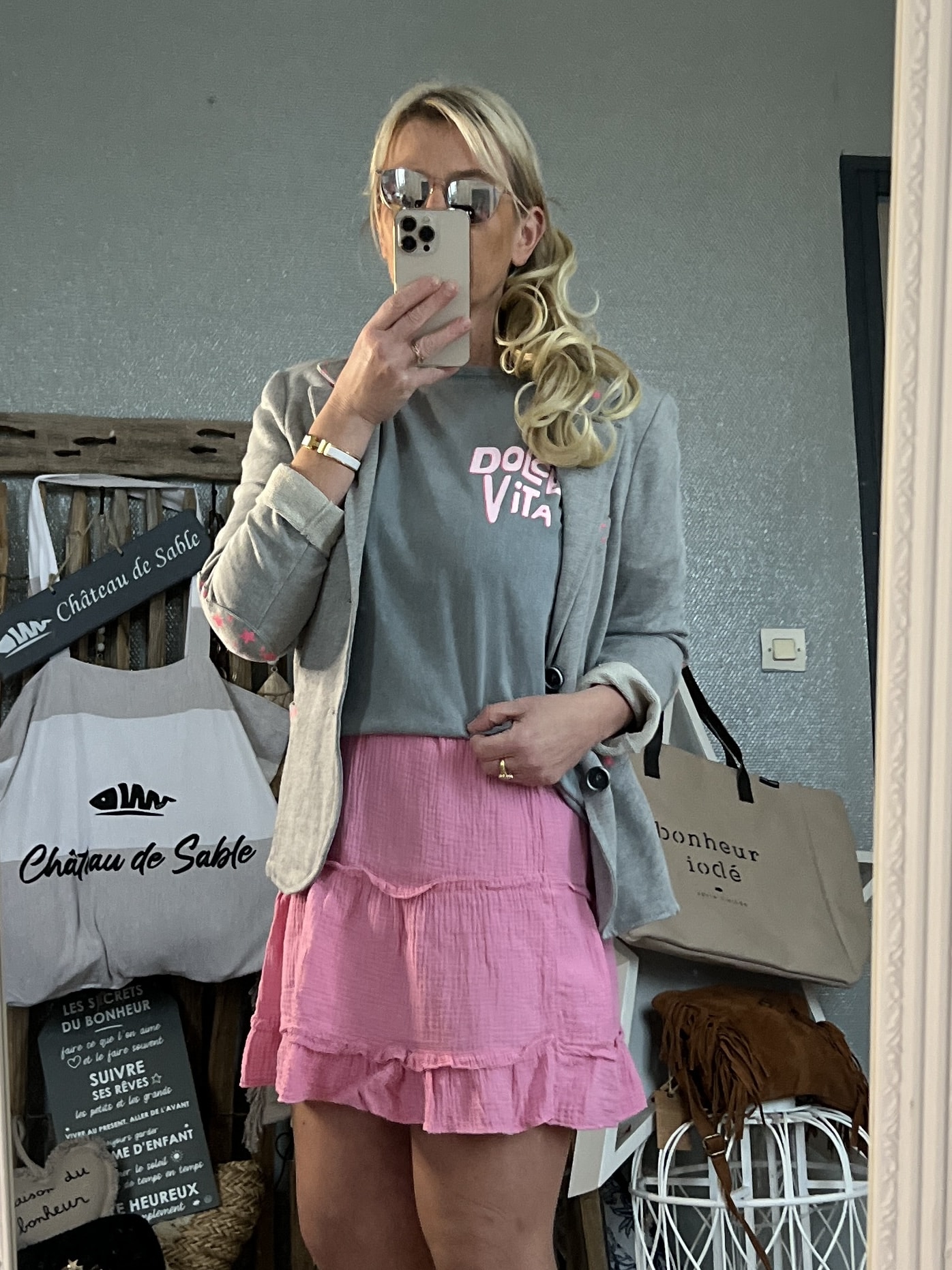 Veste star grise et rose – Image 8