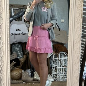 Veste star grise et rose