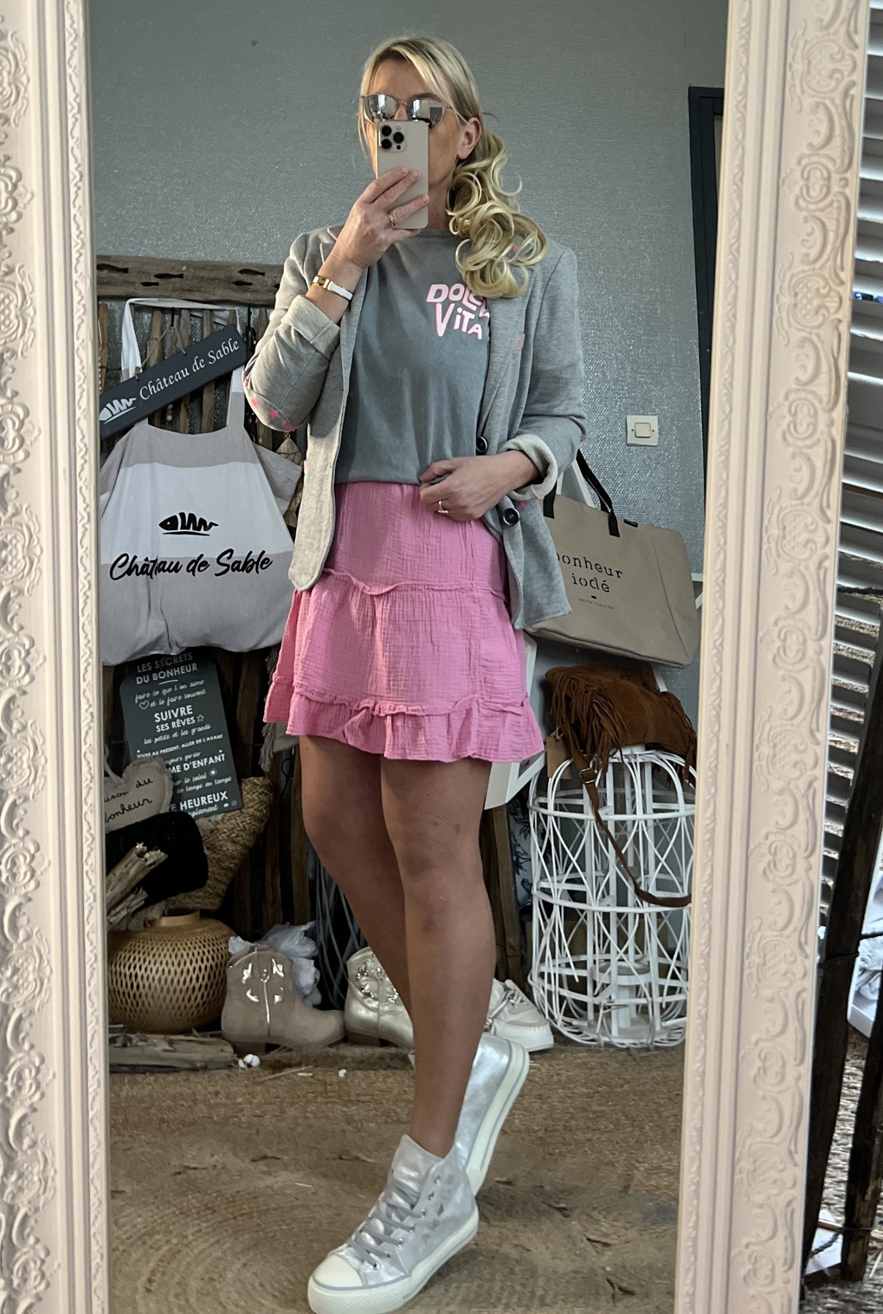 Veste star grise et rose – Image 2